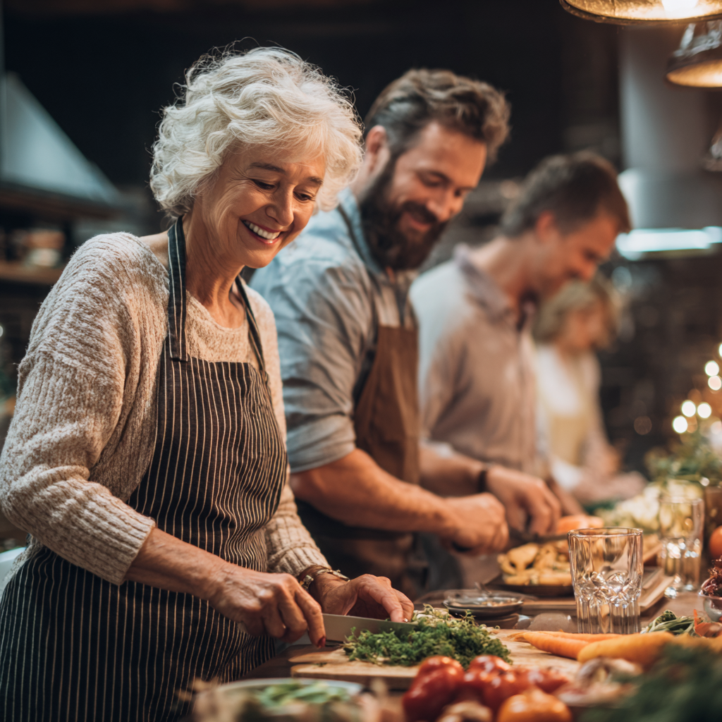 Senior Ukrainian couple enjoying healthy breakfast together